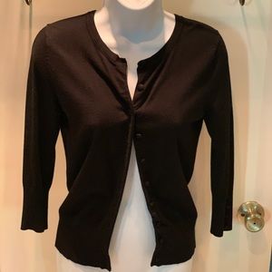 Black cardigan sweater, 3/4 sleeves